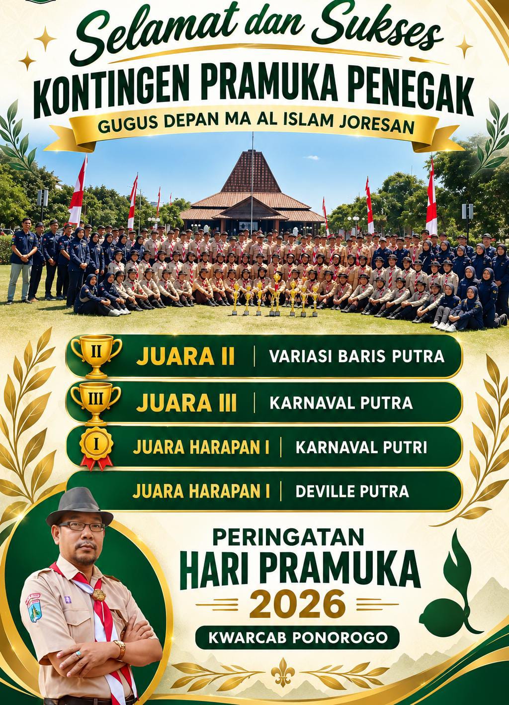 Mengukir Prestasi dan Karakter: Kontingen Pramuka Penegak MA Al Islam Joresan Gemilang di Peringatan Hari Pramuka 2026.